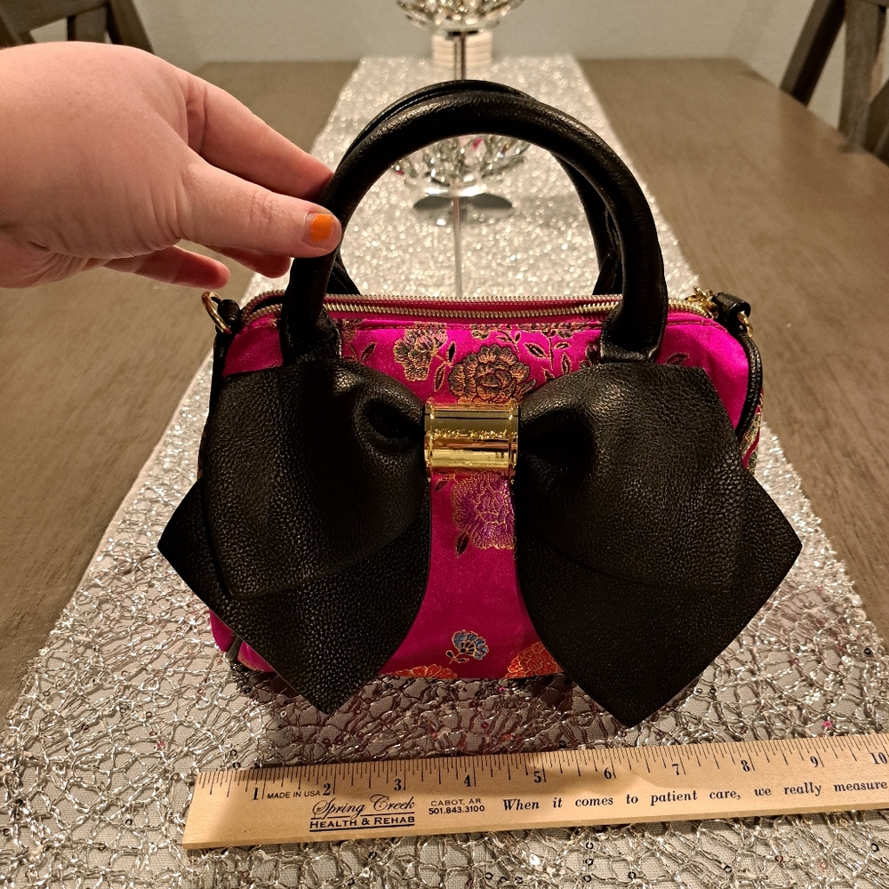 Betsey Johnson Pink and Black Mini Bag